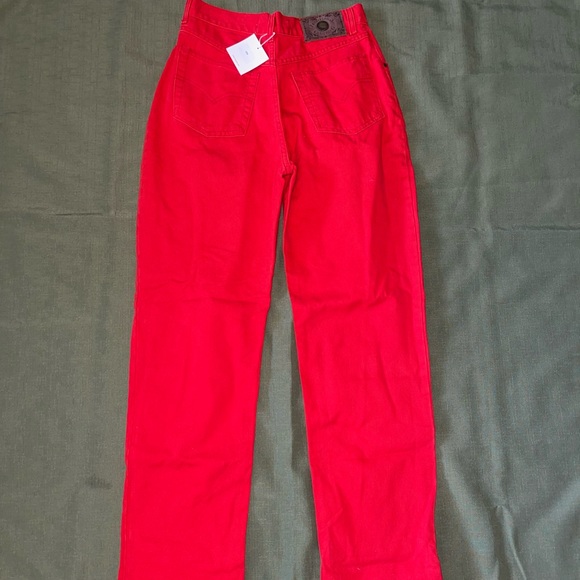 Limon Company Traditional Clothing High Waisted Red Jeans - Picture 4 of 5